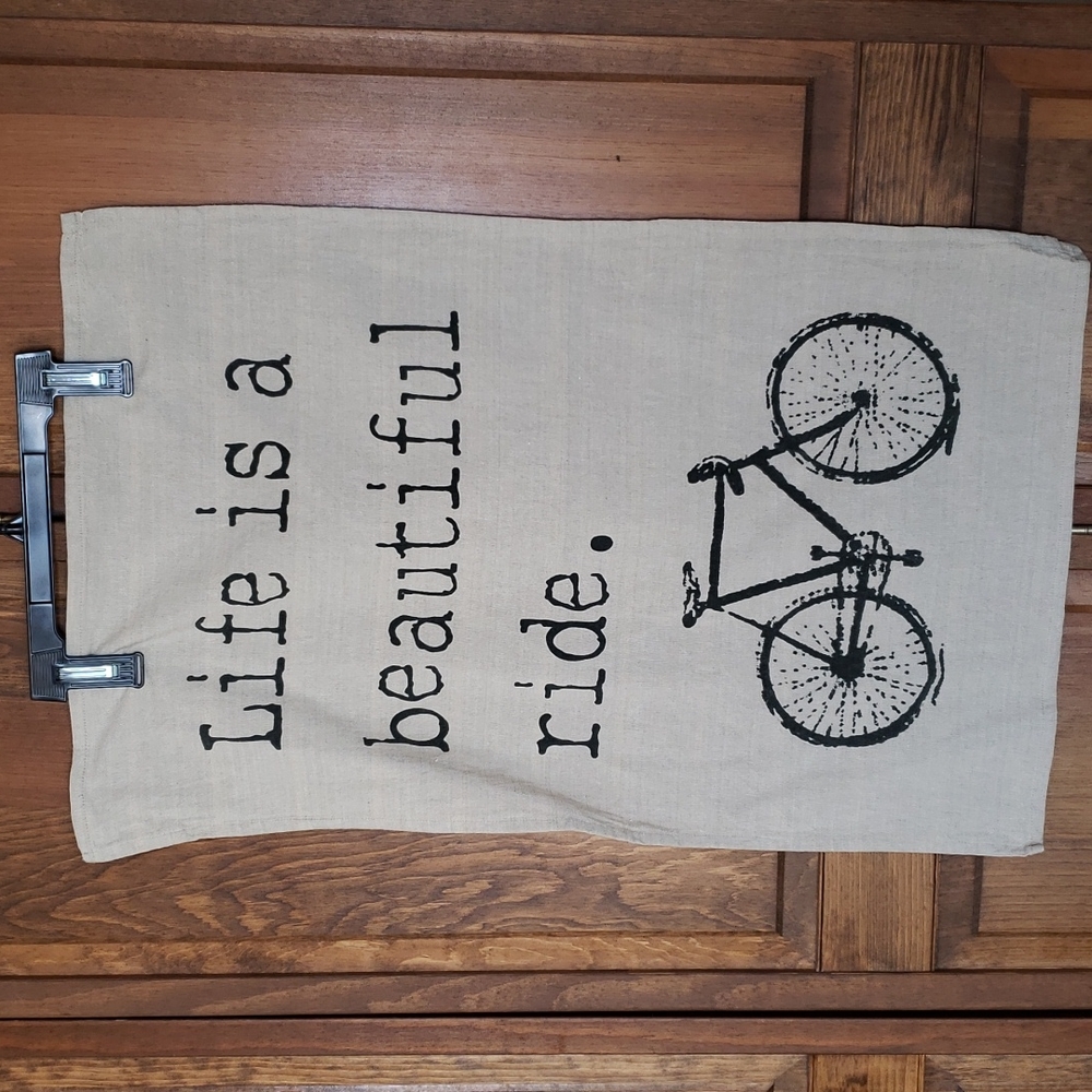 NWOT Life is Beautiful Ride Cotton Kitchen Towel